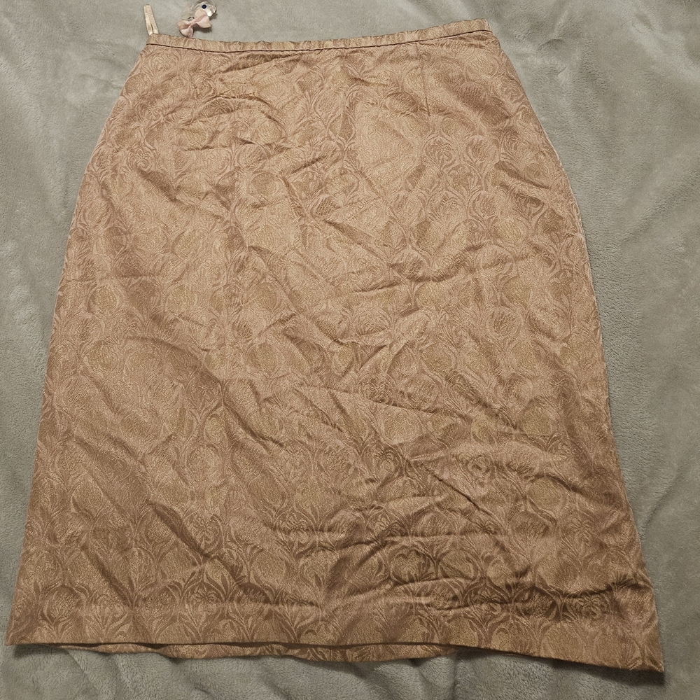 Kay Unger Gold Pencil Skirt